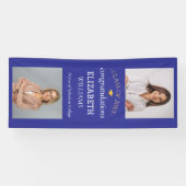 Modern 2 Photo Vertical Graduation Party  Spandoek (Horizontaal)