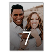 Modern 2-Photo Wedding Table Number Kaart (Achterkant)