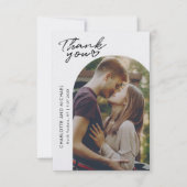 Modern 2 Photos Elegant Arch Wedding Thank You Bedankkaart (Voorkant)