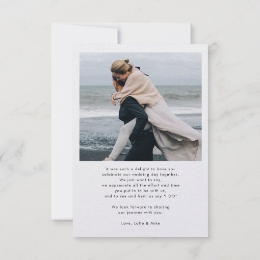 Modern 2 Photos Elegant Arch Wedding Thank You Bedankkaart (Achterkant)