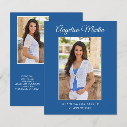 Modern 2 Side Blue Afstuderen 3 Fotoklasse 2022 (Voorkant / Achterkant)