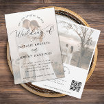 Modern 2 Vervaagd Fotoscript QR Code Casual Bruilo Kaart<br><div class="desc">Verras uw dierbaren met deze elegante,  romantische uitnodiging,  met twee vervaagde foto's,  aangepaste tekst en QR-code naar keuze. Voeg eenvoudig uw eigen gegevens toe door op de optie "personaliseren" te klikken.</div>