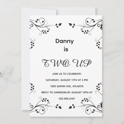 Modern 2e verjaardag foto feestdagenkaart (Voorkant)