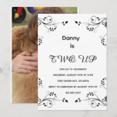 Modern 2e verjaardag foto feestdagenkaart (Voorkant / Achterkant)