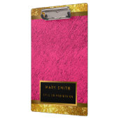 Modern 2in1 Gold Glitter Pink Visitekaartje & & Klembord (Links)