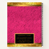 Modern 2in1 Gold Glitter Pink Visitekaartje & & Notitieboek (Achterkant)
