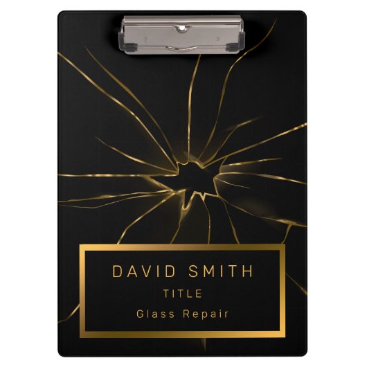 Modern 2in1 Professional Glass Visitekaartje & Klembord (Voorkant)