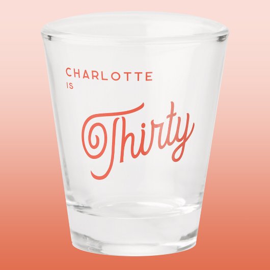 Modern 30 Dertig verjaardag Shot Glas