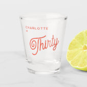 Modern 30 Dertig verjaardag Shot Glas (Voorkant)