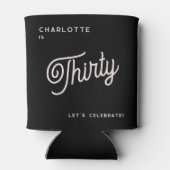 Modern 30 Dertig Verjaardag Zwart Roze Blikjeskoeler (Achterkant)