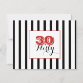 Modern 30 & FLIRTY 30e verjaardag Zwart & Rood Inv Kaart (Achterkant)