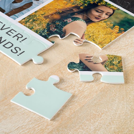 Modern 30-jarig roze 6 foto-collage raster legpuzzel (Zijkant)