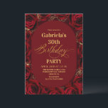 Modern 30th Birthday Elegant Burgundy Floral Kaart<br><div class="desc">Modern black and red with gold birthday invitation template is perfect for stylish birthday party. Elegant-minimalistic themed invite is full of fun and modern design elements,  elegant calligraphy and modern fonts. Birthdays are special days,  and this invite can help it make a memorable for friends.</div>