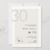 Modern 30th Birthday Invitation - Minimal Style Kaart (Voorkant)