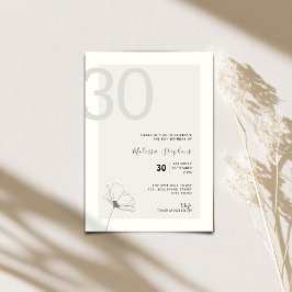 Modern 30th Birthday Invitation - Minimal Style Kaart