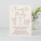 Modern 30th Cheers to Thirty Cocktail Birthday  Kaart (Staand voorkant)