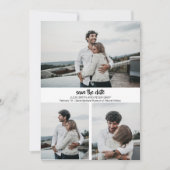 Modern 3 aangepaste foto's besparen de datum-uitno kaart (Voorkant)