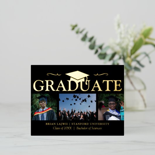 Modern 3 Aankondiging van foto-Afstuderen Echt (Staand Voorkant)