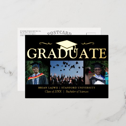 Modern 3 Aankondiging van foto-Afstuderen Echt (Voorkant / Achterkant)