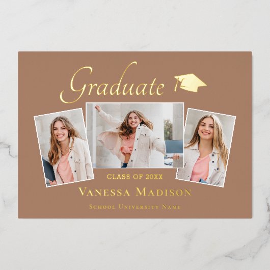 Modern | 3 Aankondiging van het Afstuderen Foto Fo (Voorkant)