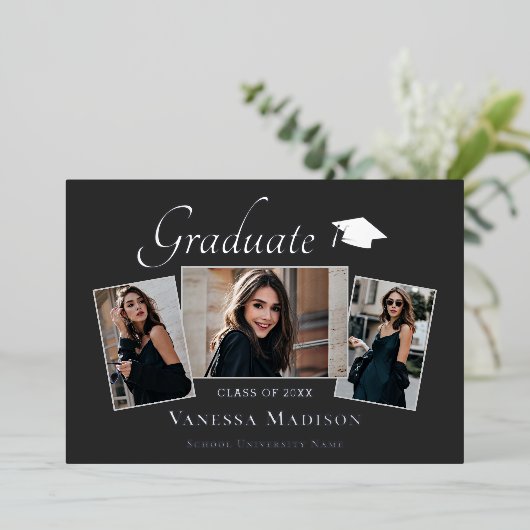 Modern | 3 Aankondiging van het Afstuderen Foto Fo (Staand Voorkant)