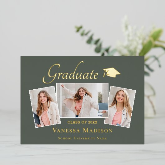 Modern | 3 Aankondiging van het Afstuderen Foto Fo (Staand Voorkant)