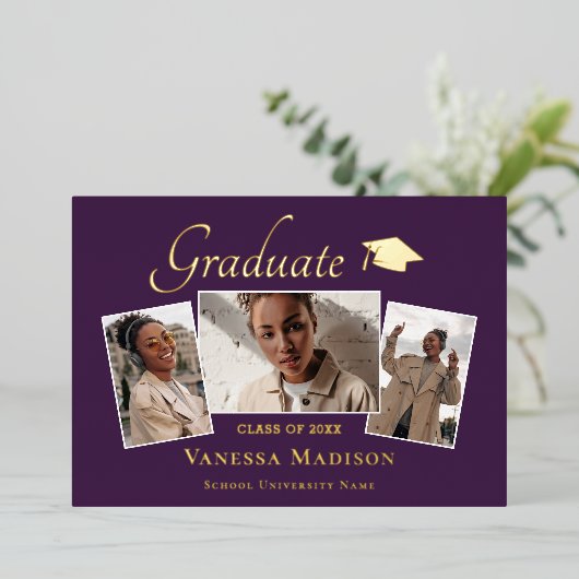 Modern | 3 Aankondiging van het Afstuderen Foto Fo (Staand Voorkant)