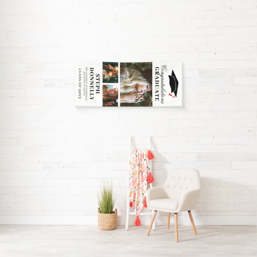 Modern 3 Afbeelding Graduation Party Spandoek (Insitu)