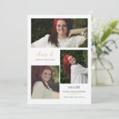 Modern 3 Afstuderen met minimalistische fotosjablo Kaart (Staand voorkant)