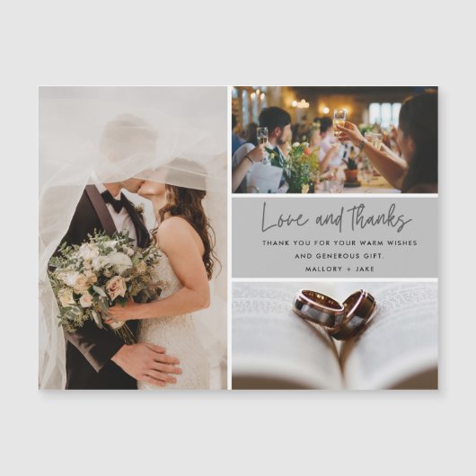 Modern 3 Bedankt met fotoliefdesweddenschap Bedank (Voorkant)