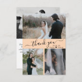 Modern 3 Collage Weddenschap met foto's Hartelijk  Bedankkaart (Voorkant / Achterkant)