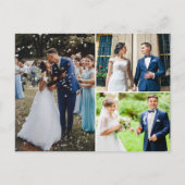 Modern 3 Collage Weddenschap met foto's Hartelijk  Briefkaart (Voorkant)
