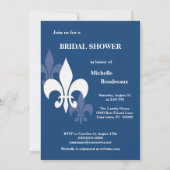 Modern 3 Fleur de Lis Vrijgezellenfeest (donkerbla Kaart (Achterkant)