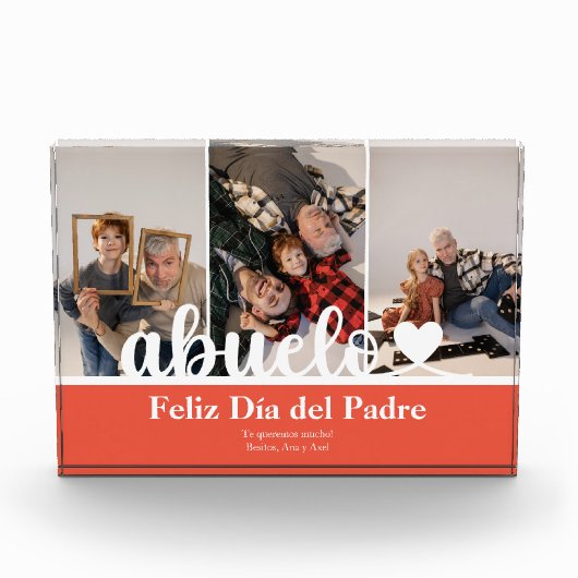 Modern 3 Foto Abuelo Dia del Padre Photo Block (Voorkant)