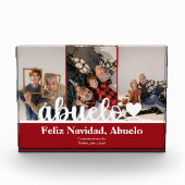 Modern 3 Foto Abuelo Feliz Navidad Photo Block (Voorkant)