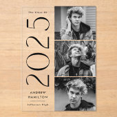 Modern 3 foto acryl Afstuderen aankondiging (Voorkant)