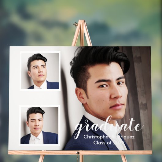 Modern 3 Foto Afstuderen Acryl Bord (Neutraal)