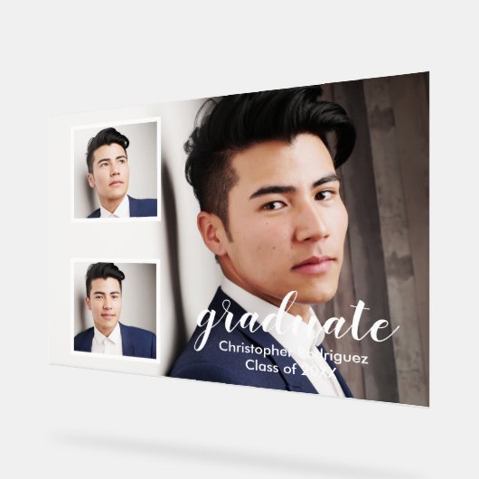 Modern 3 Foto Afstuderen Acryl Bord (Hoek)