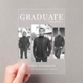 Modern 3 foto Afstuderen Acryl Uitnodigingen (Insitu (Draagbaar))