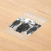 Modern 3 foto Afstuderen Acryl Uitnodigingen (Laagn)