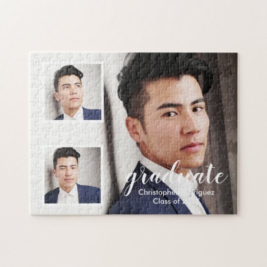 Modern 3 Foto Afstuderen Legpuzzel (Horizontaal)