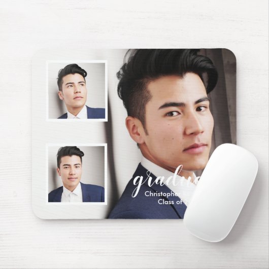 Modern 3 Foto Afstuderen Muismat (Met muis)