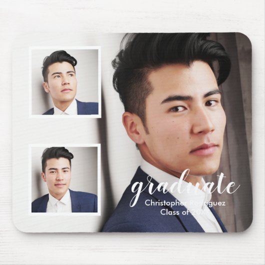 Modern 3 Foto Afstuderen Muismat (Voorkant)