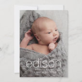 Modern 3 foto Baby geboorte Aankondiging (Voorkant)