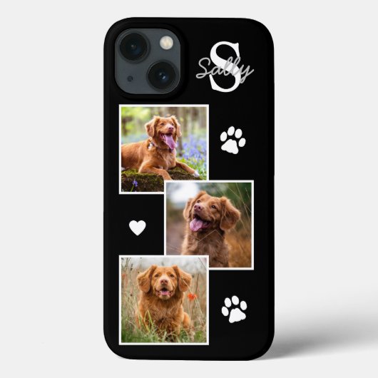 Modern 3 foto Black Pet Dog Case-Mate iPhone Case (Achterkant)