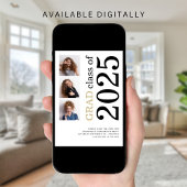 Modern 3 foto Bold 2025 Afstudeerfeest Save The Date