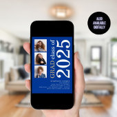 Modern 3 foto Bold 2025 Blauw Afstuderen Kaart