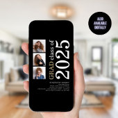 Modern 3 foto Bold 2025 Zwart Afstuderen Kaart