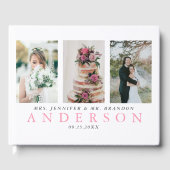 Modern 3 foto bruiloft gastenboek (Voorkant)