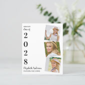 Modern 3 Foto Budget GraduParty Uitnodiging (Staand voorkant)